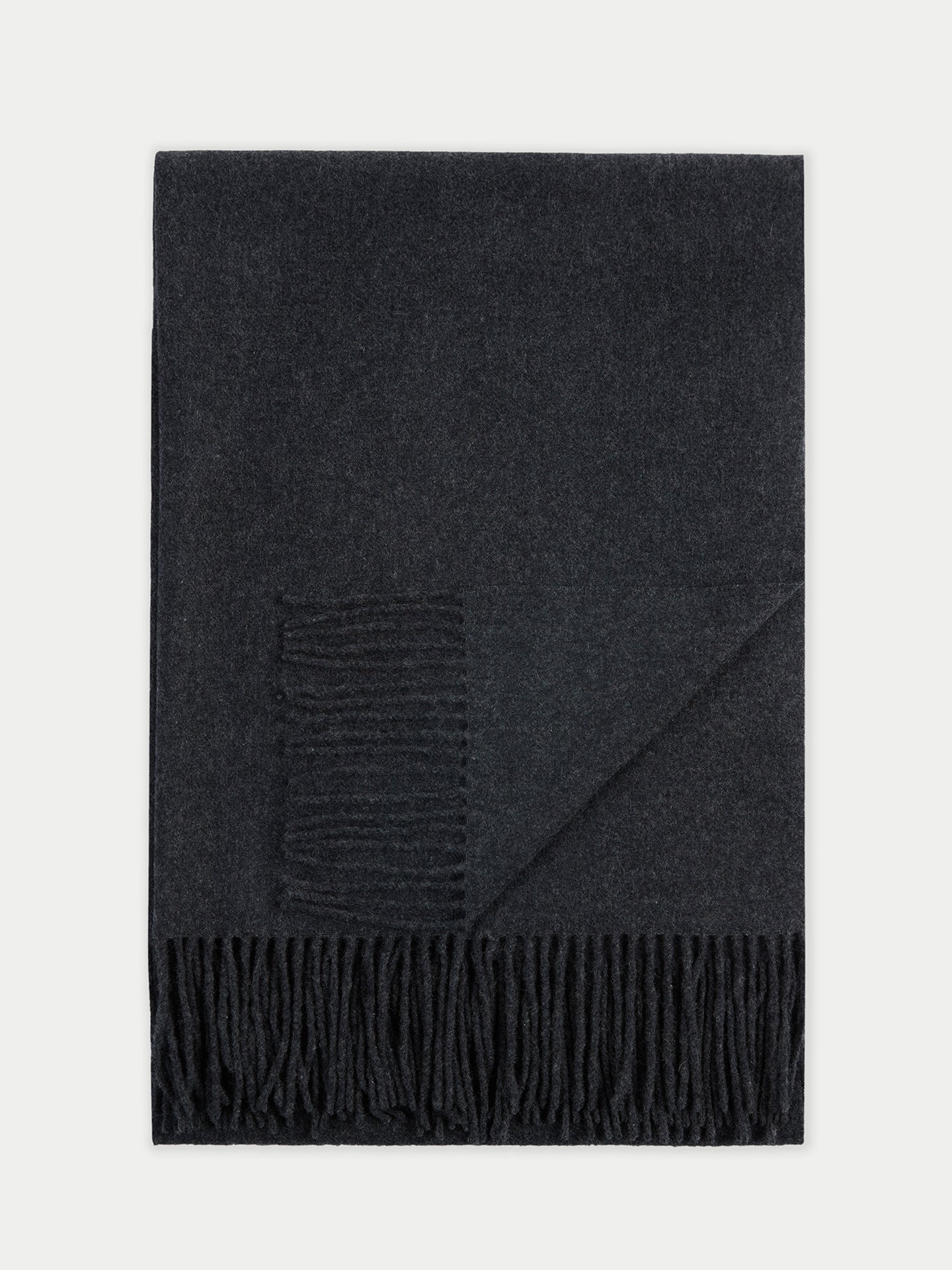 Unisex Cashmere Oversized Woven Scarf Charcoal - Gobi Cashmere