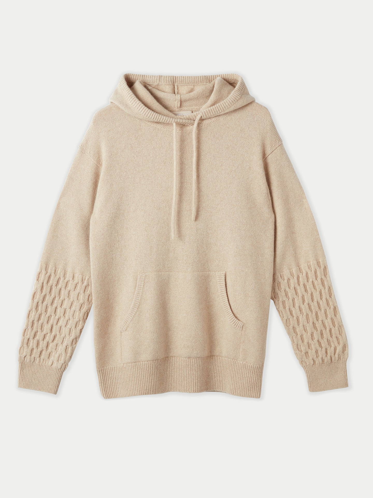 Women's Cashmere Classic Hoodie Beige - Gobi Cashmere