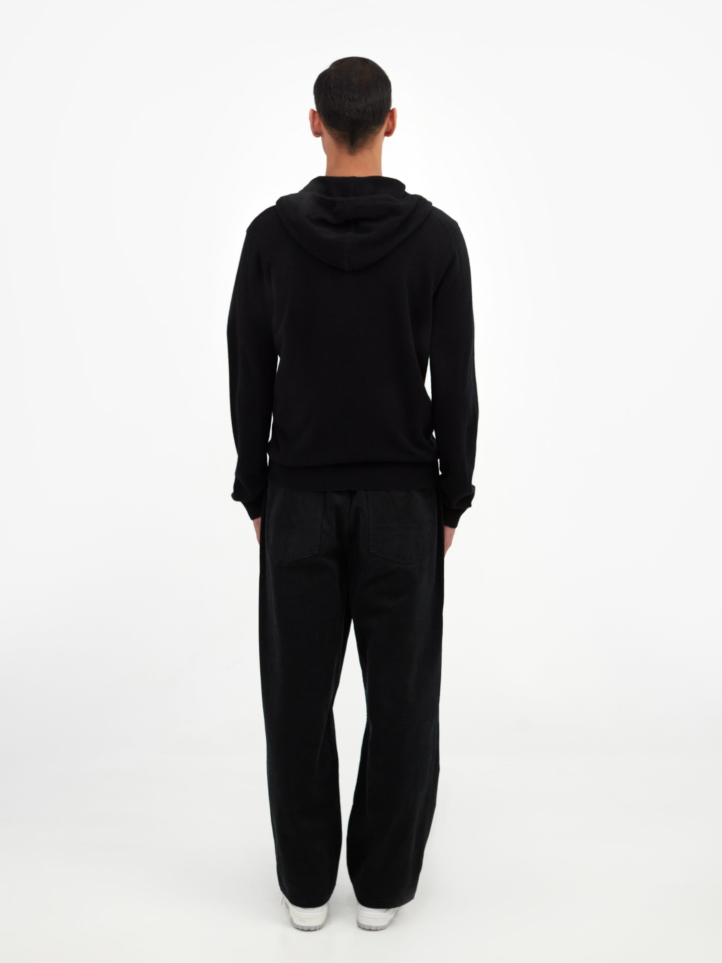 Men's Cashmere Zip Hoodie Black - Gobi Cashmere