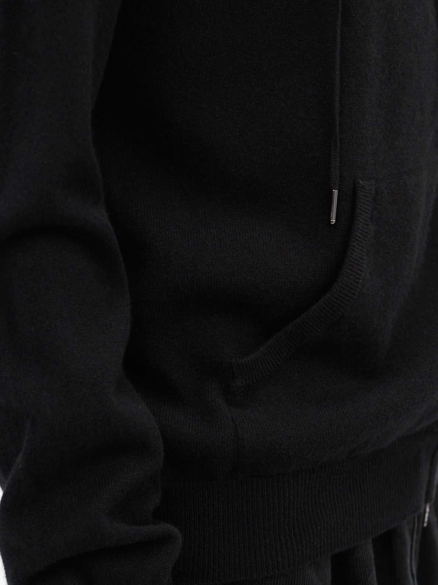 Men's Cashmere Zip Hoodie Black - Gobi Cashmere