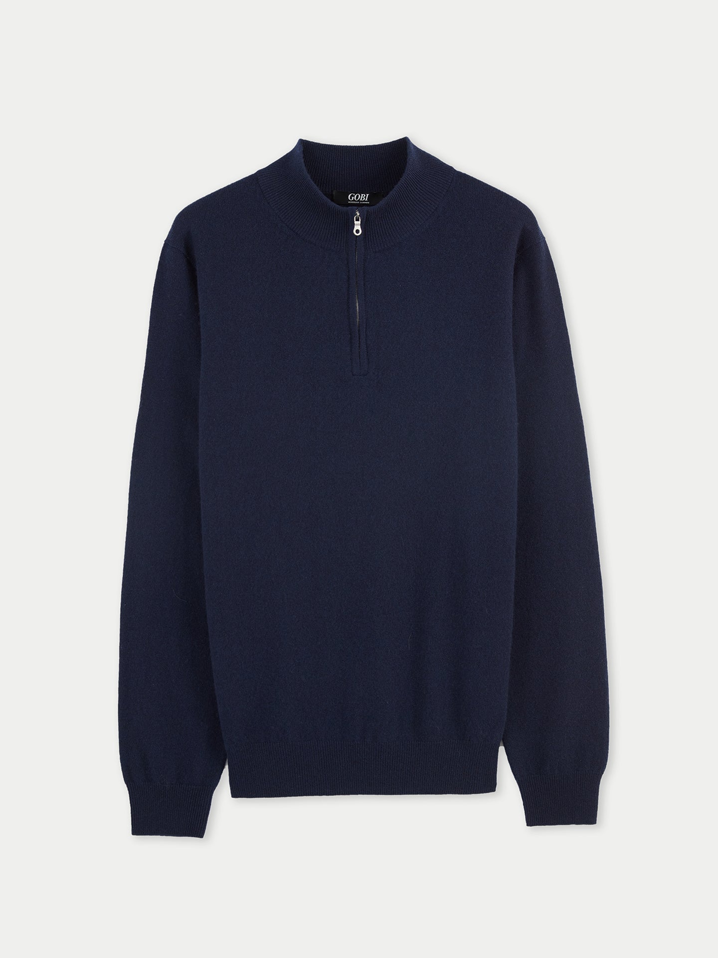 Men's Cashmere Half Zip Sweater Navy - Gobi Cashmere