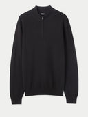 Essential Half-Zip Cashmere Jumper Black - Gobi Cashmere