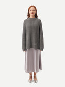 Unisex Cashmere Crewneck Sweater  Plum kitten- Gobi Cashmere #color_plum-kitten