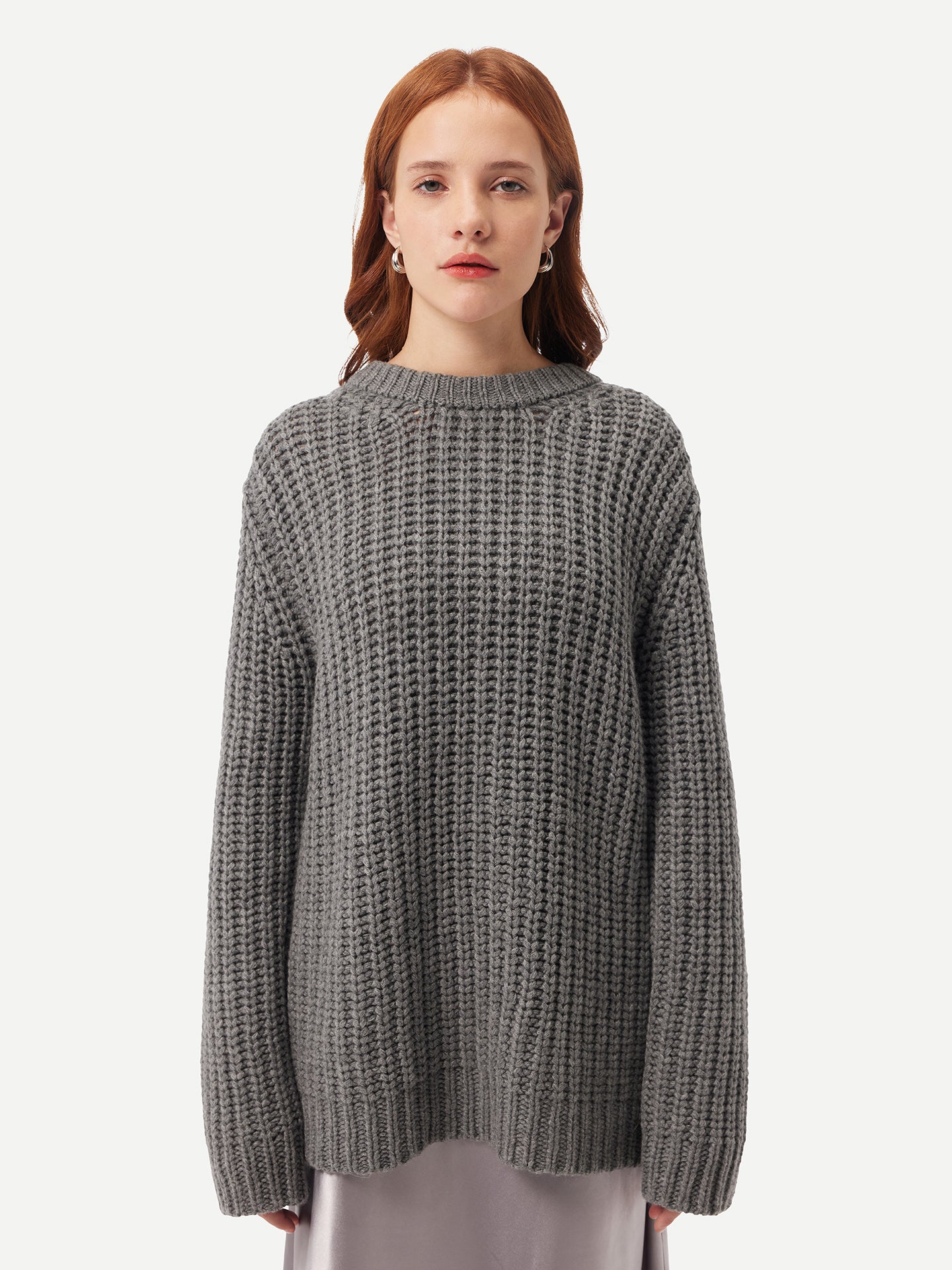 Unisex Cashmere Crewneck Sweater  Plum kitten- Gobi Cashmere