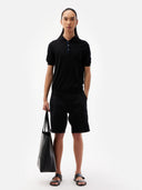 Men's Cashmere Polo Shirt Black - Gobi Cashmere #color_black