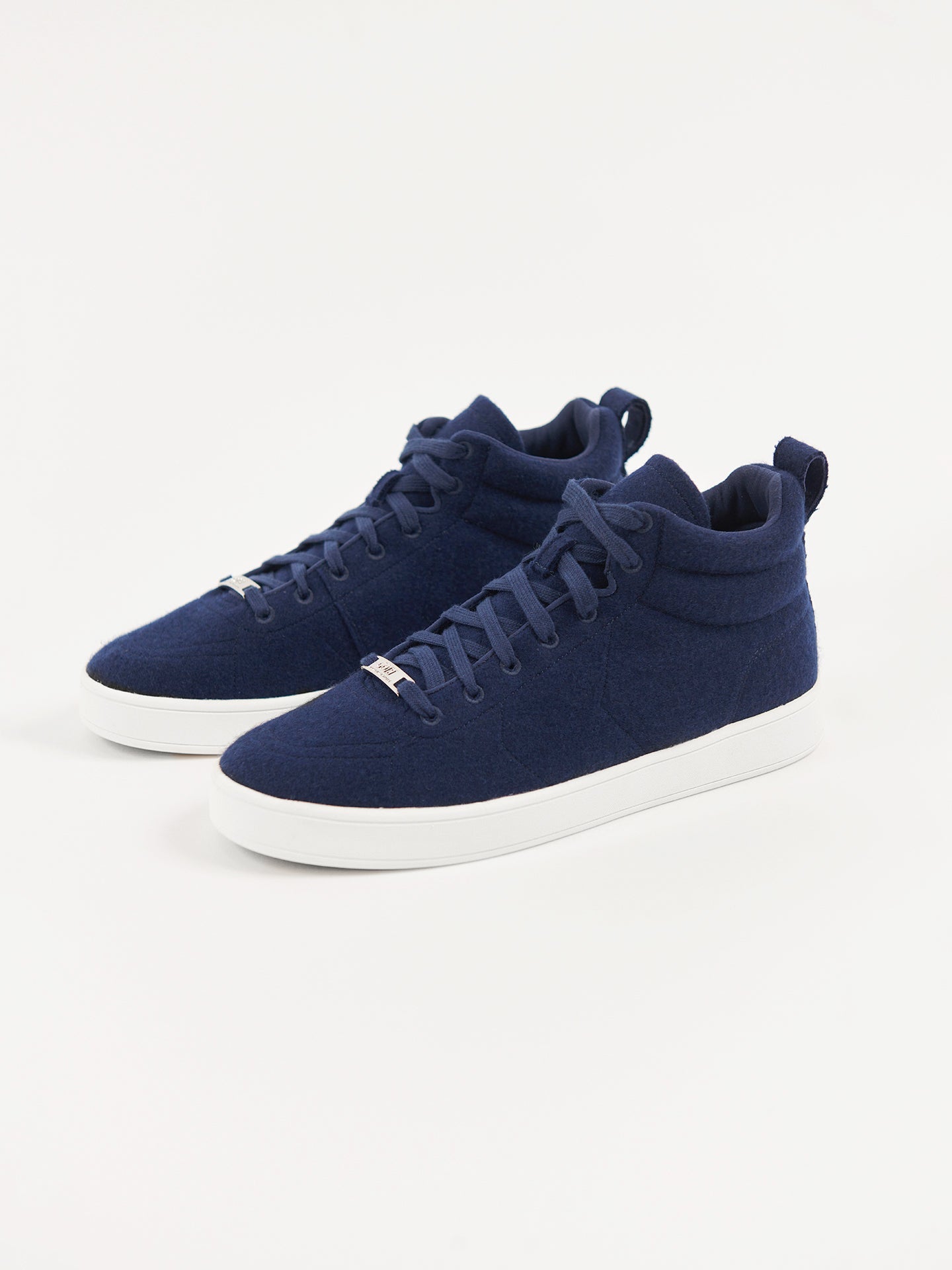 Unisex Cashmere High-Top Trainers Navy - Gobi Cashmere