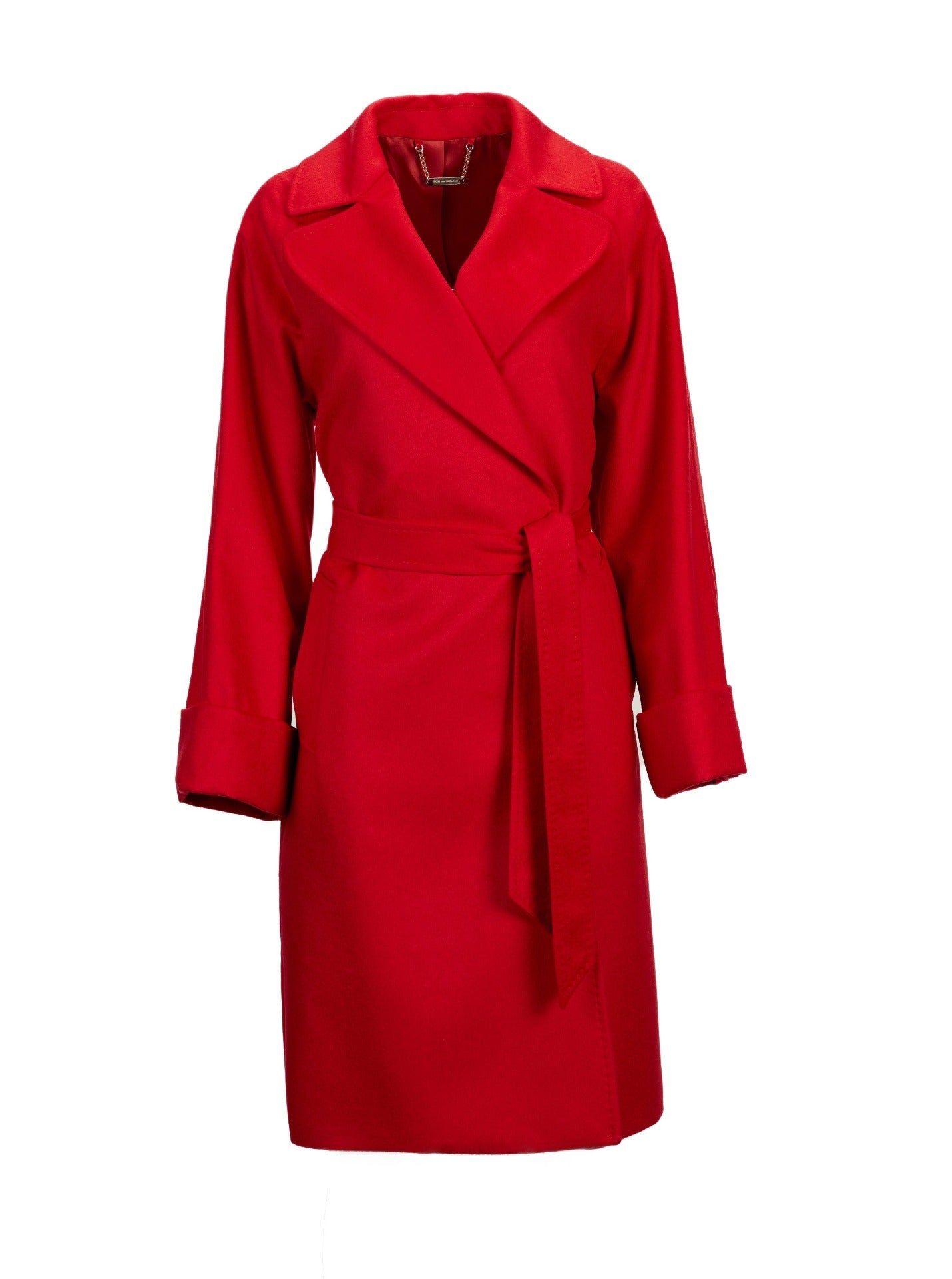 Women's Cashmere Notch Lapel Coat Red - Gobi Cashmere