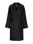Women's Cashmere Notch Lapel Coat Black - Gobi Cashmere #color_black