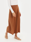 Women's Cashmere 3D Wide Pants Camel - Gobi Cashmere #color_camel