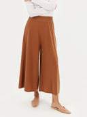 Women's Cashmere 3D Wide Pants Camel - Gobi Cashmere #color_camel
