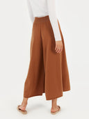 Women's Cashmere 3D Wide Pants Camel - Gobi Cashmere #color_camel