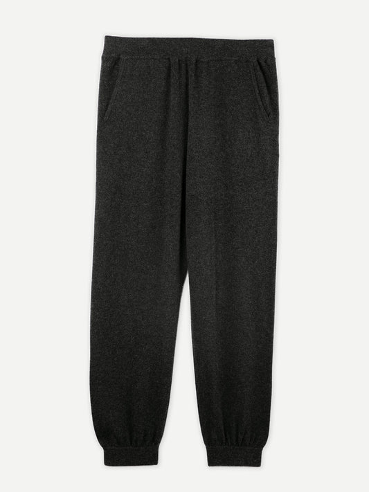 Women’s Cashmere Joggers Charcoal - Gobi Cashmere