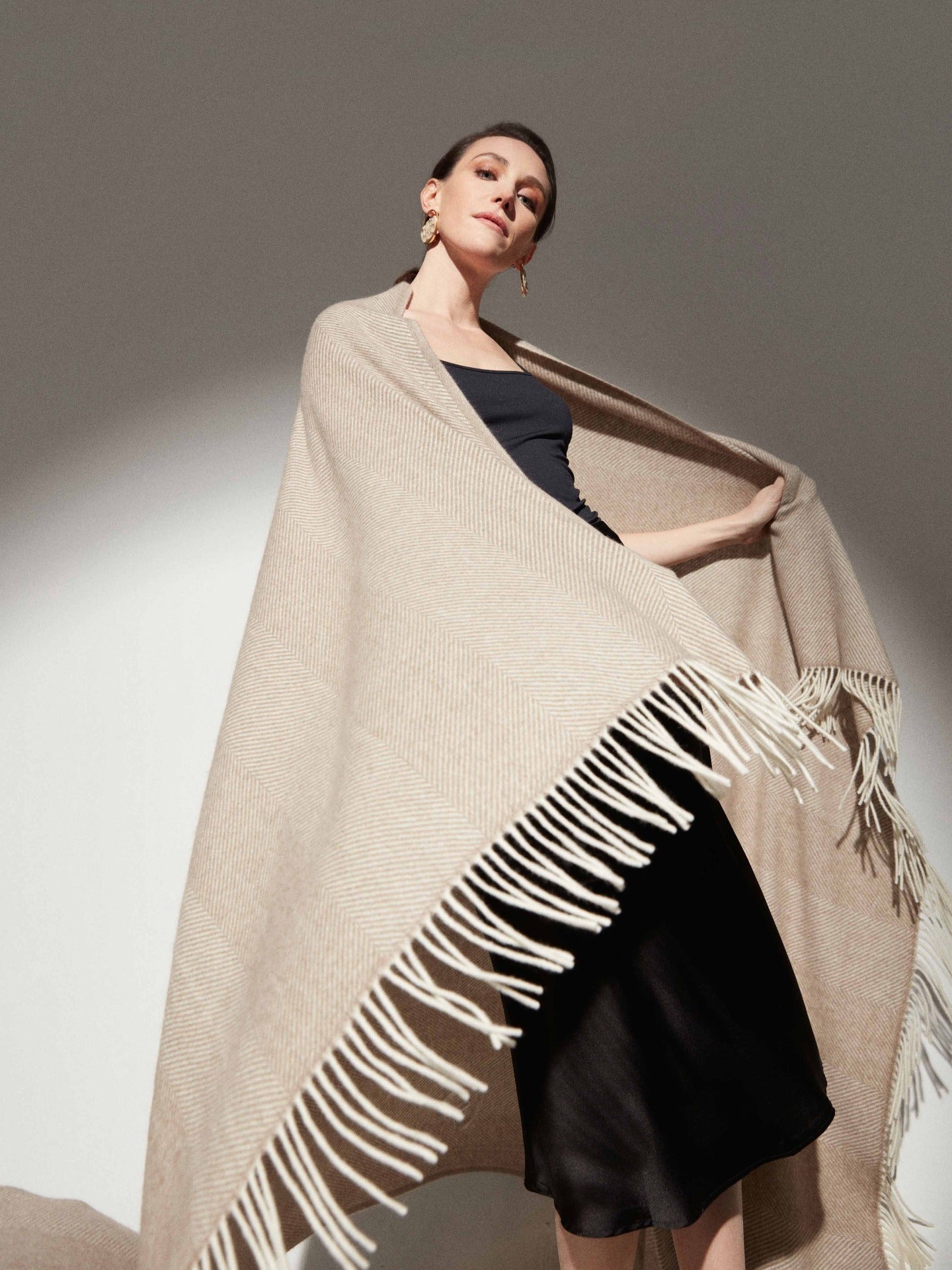 Unisex Cashmere Super Soft Throw Taupe - Gobi Cashmere